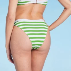 Women's Ribbed High Leg Extra Cheeky Bikini Bottom - Shade & Shore™ Green/White 12 Women's Ribbed High Leg Extra Cheeky Bikini Bottom - Shade & Shore™ Green/White -Shade & Shore GUEST 94e14f22 311d 44e2 8083 2cfd1a2d554f