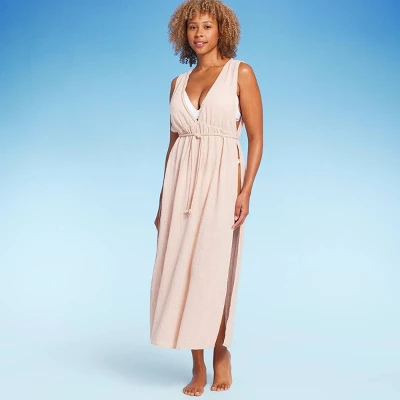 Women's Plunge Open-Side Braided Cover Up Midi Dress - Shade & Shore™ Light Brown 4 Women's Plunge Open-Side Braided Cover Up Midi Dress - Shade & Shore™ Light Brown - Image 2
