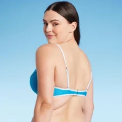 Women's Lightly Lined Ribbed Underwire Bikini Top - Shade & Shore™ Blue -Shade & Shore GUEST a280076b f0c6 4c86 b6d8 5df307866dcf