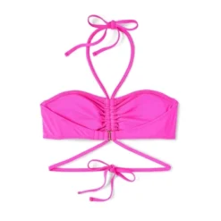 Women's Strappy Halter Bandeau Bikini Top - Shade & Shore™ Pink -Shade & Shore GUEST a6f7e0a1 1305 4ebb 921b 4654eda7fff6
