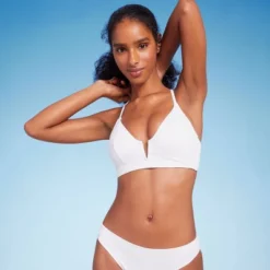 Women's Ribbed Longline V-Wire Bikini Top - Shade & Shore™ -Shade & Shore GUEST a80c226a ef53 4a05 af17 5e6f5ec8d705