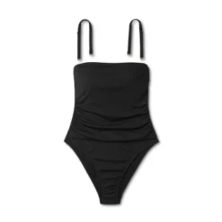 Women's Shirred Ribbed Bandeau Cheeky One Piece Swimsuit - Shade & Shore™ -Shade & Shore GUEST a88971d0 d874 4b42 aacf 27645a5db8ae