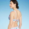 Women's Scrunchy Strap Longline Bikini Top - Shade & Shore™ Multi Blue Floral Print -Shade & Shore GUEST ab23a941 b1d9 411f a0b1 bd63d90517be