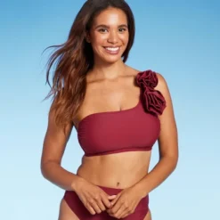 Women's One Shoulder Floret Detail Bikini Top - Shade & Shore™ Red 11 Women's One Shoulder Floret Detail Bikini Top - Shade & Shore™ Red -Shade & Shore GUEST ac689c76 c731 4147 a37c 27bbf1841827