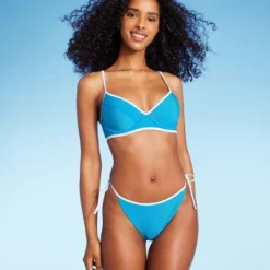 Women's Lightly Lined Ribbed Underwire Bikini Top - Shade & Shore™ Blue -Shade & Shore GUEST aeceb8e3 7663 4bb7 b09e 04ce24b324bb