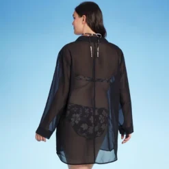 Women's Long Sleeve Cover Up Shirtdress - Shade & Shore™ Black 8 Women's Long Sleeve Cover Up Shirtdress - Shade & Shore™ Black -Shade & Shore GUEST aef9ed0a 2ed8 4c56 831f 6344874fc963