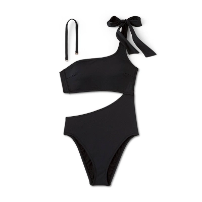 Women's One Shoulder Bow Cut Out One Piece Swimsuit - Shade & Shore™ 7 Women's One Shoulder Bow Cut Out One Piece Swimsuit - Shade & Shore™ - Image 5