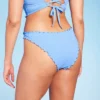 Women's Ribbed High Leg Extra Cheeky Ruffle Bikini Bottom - Shade & Shore™ Light Blue -Shade & Shore GUEST b14020b5 d9b1 4a2f 956d 1e9701db8a96