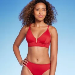 Women's Ribbed Longline V-Wire Bikini Top - Shade & Shore™ -Shade & Shore GUEST b62e7b54 c772 4adc a359 a6e59579656b