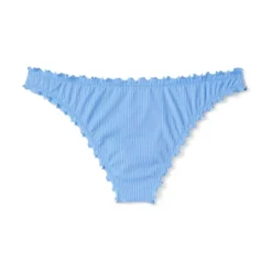 Women's Ribbed High Leg Extra Cheeky Ruffle Bikini Bottom - Shade & Shore™ Light Blue -Shade & Shore GUEST b7c1617e cba1 46fc a202 264f9092d3ca