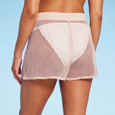 Women's Pull-On Crochet Cover Up Shorts - Shade & Shore™ Light Brown 5 Women's Pull-On Crochet Cover Up Shorts - Shade & Shore™ Light Brown - Image 3