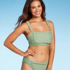 Women's Shirred Longline Bikini Top - Shade & Shore™ -Shade & Shore GUEST bd52598b 4a4d 4585 be3a d9ead9f01aa0