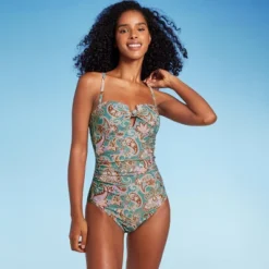 Women's Shirred Bandeau One Piece Swimsuit - Shade & Shore™ Multi Paisley Print 9 Women's Shirred Bandeau One Piece Swimsuit - Shade & Shore™ Multi Paisley Print -Shade & Shore GUEST be48241b 9fbb 42cb 8dff c54a53336e08