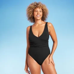 Women's Ribbed Plunge Twist-Front One Piece Swimsuit - Shade & Shore™ -Shade & Shore GUEST c2616058 6a59 4465 8880 093d3c73c9e4