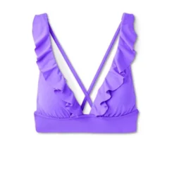 Women's Ruffle V-Neck Longline Triangle Bikini Top - Shade & Shore™ -Shade & Shore GUEST c6295b80 8618 4a5d ab35 e0a6625e2b3a