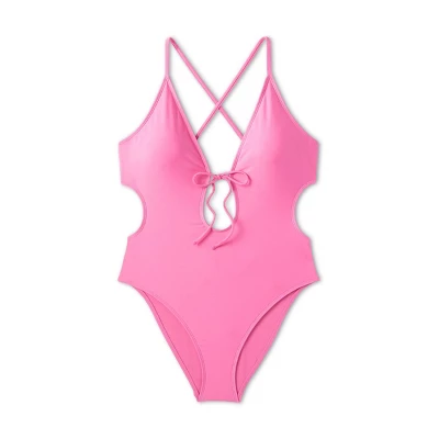 Women's Tie-Front Plunge One Piece Swimsuit - Shade & Shore™ 10 Women's Tie-Front Plunge One Piece Swimsuit - Shade & Shore™ - Image 8