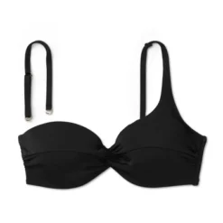 Women's Lightly Lined Twist-Front One Shoulder Bikini Top - Shade & Shore™ Black -Shade & Shore GUEST cb9cff0c bd19 4aaa b54e 3f0980b58f65