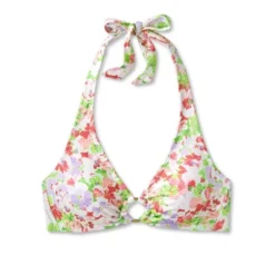 Women's Halter Center Front Ring Bralette Bikini Top - Shade & Shore™ Multi Floral Print -Shade & Shore GUEST cda75d99 a711 461a 9cd1 6176d950e3fa