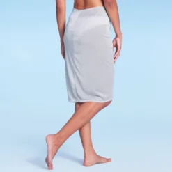 Women's Lurex Tunneled Front Cover Up Skirt - Shade & Shore⢠White