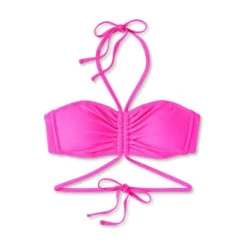 Women's Strappy Halter Bandeau Bikini Top - Shade & Shore™ Pink -Shade & Shore GUEST db2dfba1 80c2 4a89 ae86 b05f8e811195