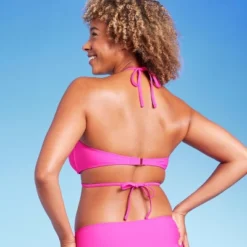 Women's Strappy Halter Bandeau Bikini Top - Shade & Shore™ Pink -Shade & Shore GUEST dc308b97 3030 4dd3 a3c5 c4f05215b532