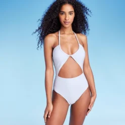 Women's Cut Out Halter Lurex One Piece Swimsuit - Shade & Shore™ Cream -Shade & Shore GUEST de19ed29 e0de 43b5 a1b4 d0d74c0db67f