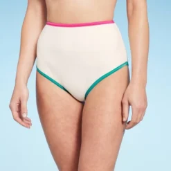 Women's Contrast Binding High Waist Bikini Bottom - Shade & Shore™ -Shade & Shore GUEST e01c0d7f 5c45 4bfd a9b9 6155bef614ae