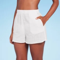 Women's Pull-On Cover Up Shorts - Shade & Shore™ Off-White -Shade & Shore GUEST e23a87e8 e41b 4ef1 b52c 5d1ed8bd5c1b