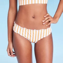 Women's Ruffle Cheeky Bikini Bottom - Shade & Shore™ Orange -Shade & Shore GUEST e291cda1 5d5e 4ca8 884c 19ccdfb97ed2