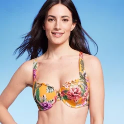 Women's Lightly Lined Ruffle Underwire Bikini Top - Shade & Shore™ Orange -Shade & Shore GUEST e878bc4f 4539 4125 8fa4 ef872df24df1