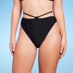 Women's Strappy Ribbed High Waist Extra High Leg Extra Cheeky Bikini Bottom - Shade & Shore™ -Shade & Shore GUEST ebe87af4 f49e 4d82 84fe 350be130a326