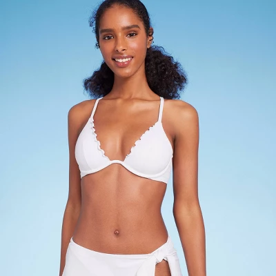 Women's Underwire Ruffle Trim Bikini Top - Shade & Shore™ White 7 Women's Underwire Ruffle Trim Bikini Top - Shade & Shore™ White - Image 5