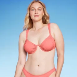 Women's Shirred Cup Continuous Underwire Bikini Top - Shade & Shore™ Pink -Shade & Shore GUEST f21bbf8e 2bc1 408e 924c c2db7c9dbee6