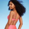 Women's Lace-Up Bralette Bikini Top - Shade & Shore™ Pink