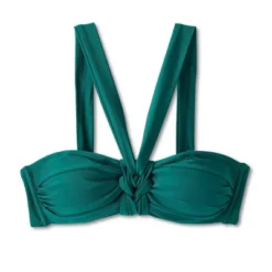 Women's Twist Center Front Bandeau Bikini Top - Shade & Shore™ Green -Shade & Shore GUEST f6ca614c 4ae2 47b5 93e9 3453f3eecb06