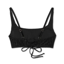 Women's Velour Ribbed Bralette Bikini Top - Shade & Shore™ Black -Shade & Shore GUEST f84faee9 1cb3 434c afc1 0acbcc8dbf47