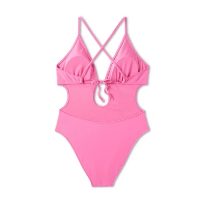 Women's Tie-Front Plunge One Piece Swimsuit - Shade & Shore™ 11 Women's Tie-Front Plunge One Piece Swimsuit - Shade & Shore™ - Image 9