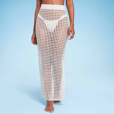 Women's Pull-On Crochet Cover Up Skirt - Shade & Shore™ Off-White 6 Women's Pull-On Crochet Cover Up Skirt - Shade & Shore™ Off-White - Image 4