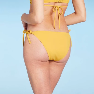 Women's Side-Tie Cheeky Bikini Bottom - Shade & Shore™ Yellow 3 Women's Side-Tie Cheeky Bikini Bottom - Shade & Shore™ Yellow