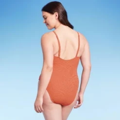 Women's Jacquard Rectangle Wire One Piece Swimsuit - Shade & Shore™ Orange -Shade & Shore GUEST fb34f189 f5fa 4ccf bb9b a13918a95d9a