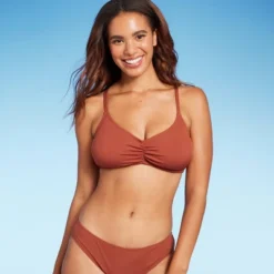 Women's Shirred Ribbed Bralette Bikini Top - Shade & Shore™ -Shade & Shore GUEST fc502f75 fc89 4420 9df0 a619dd3768a5